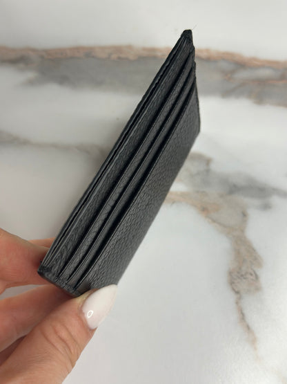 Pre-owned Prada black vitello leather cardholder