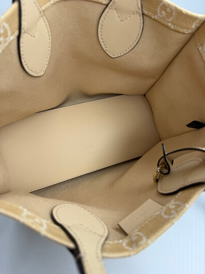 Pre-owned Gucci Beige Ophidia Shopper Tote GG Denim Medium