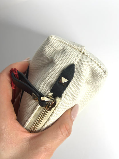 Pre-owned Valentino canvas cosmetic pouch