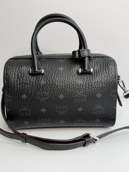 Pre-owned MCM Ella Boston Bag In Visetos