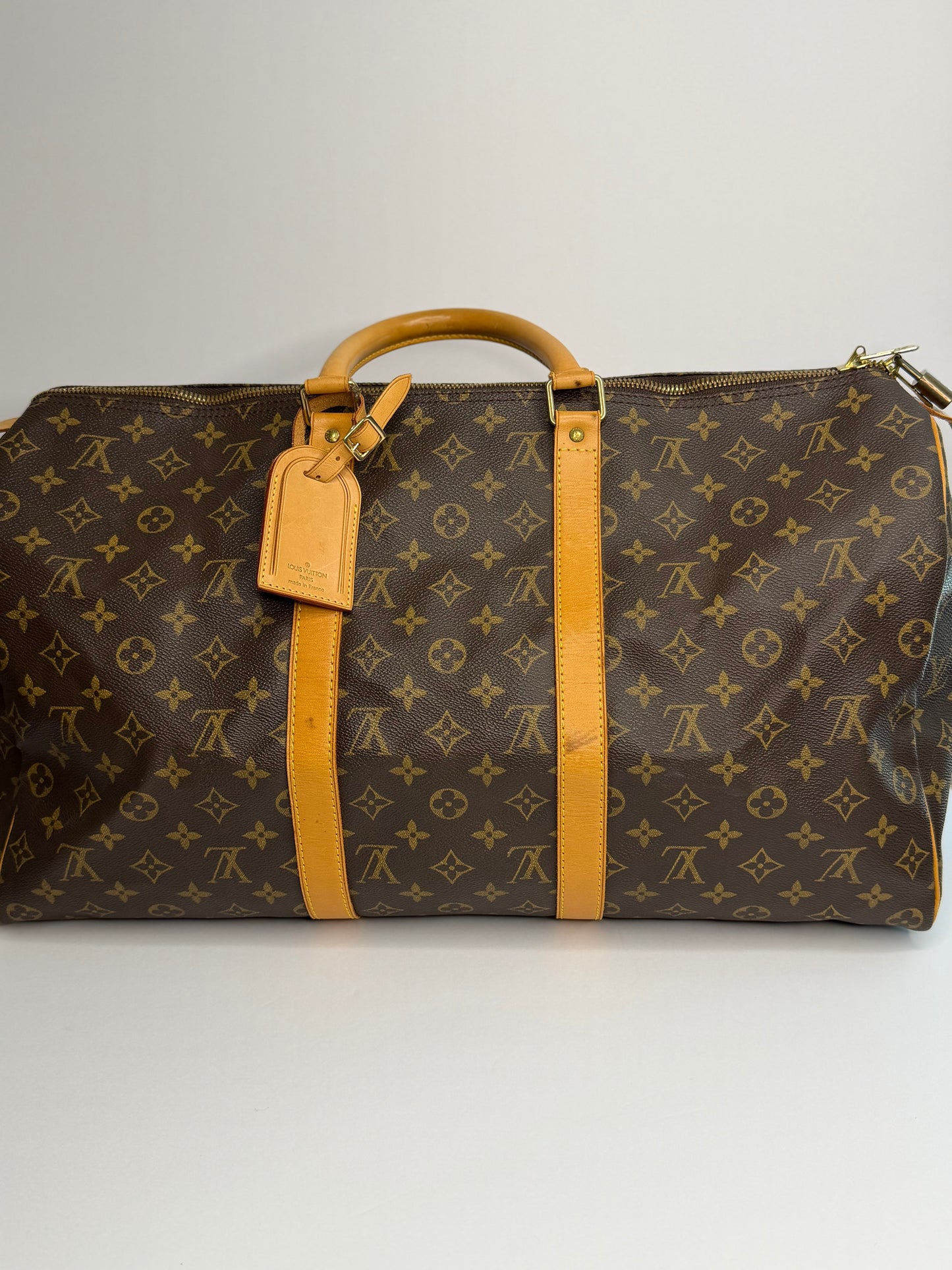 Pre-owned Louis Vuitton monogram canvas Keepall 50 duffel