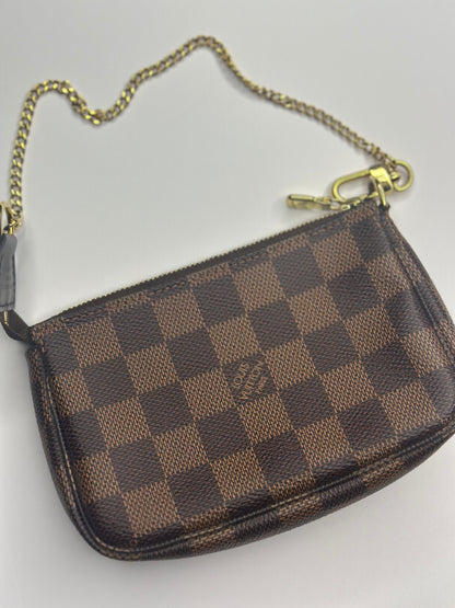 Pre-owned Louis Vuitton Damier ebene mini pochette accessories