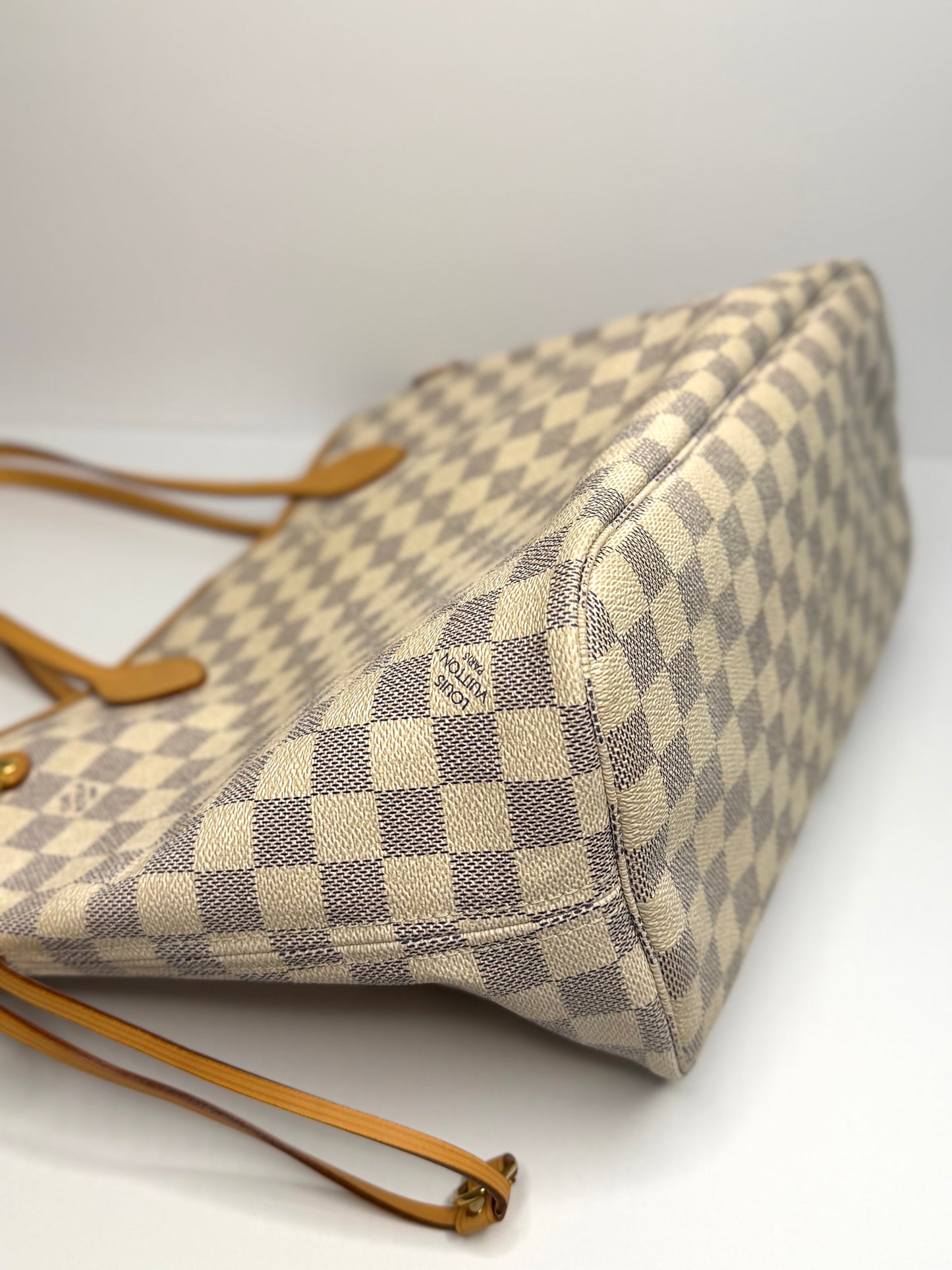 Pre-owned Louis Vuitton Damier azur neverfull MM tote