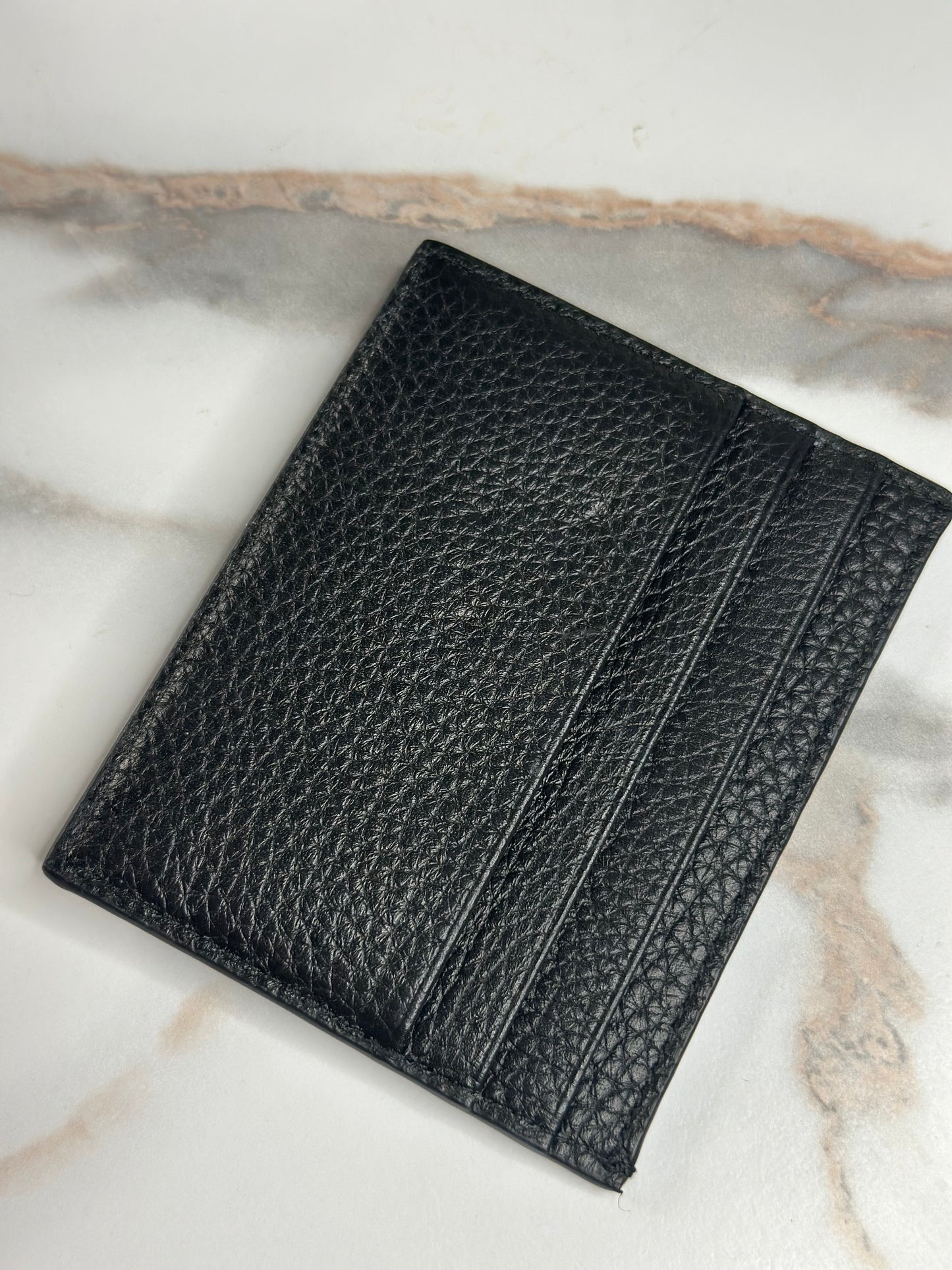 Pre-owned Prada black vitello leather cardholder