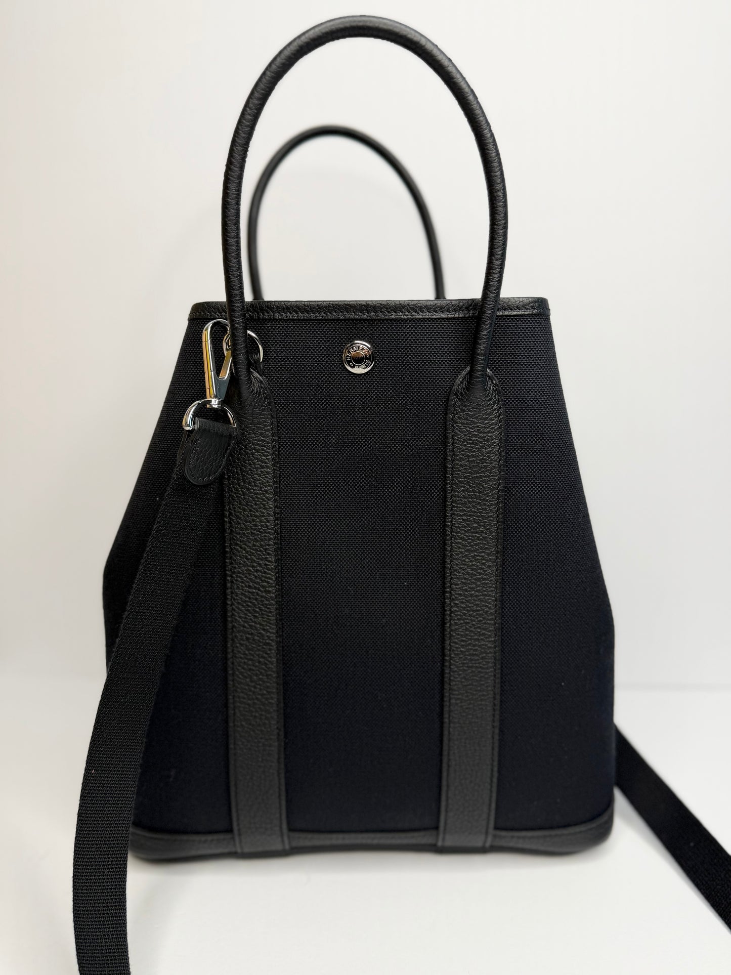 Pre-owned Hermes Black Garden File two way tote