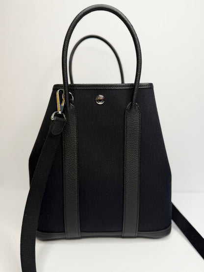 Pre-owned Hermes Black Garden File two way tote