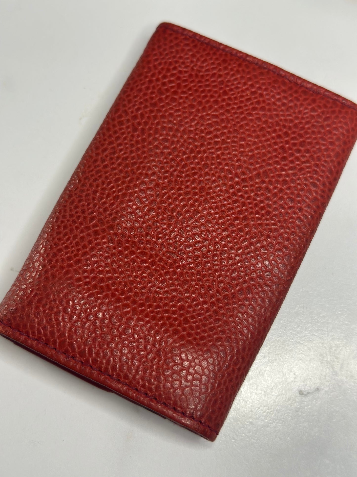 Pre-owned Chanel red caviar leather six key holder