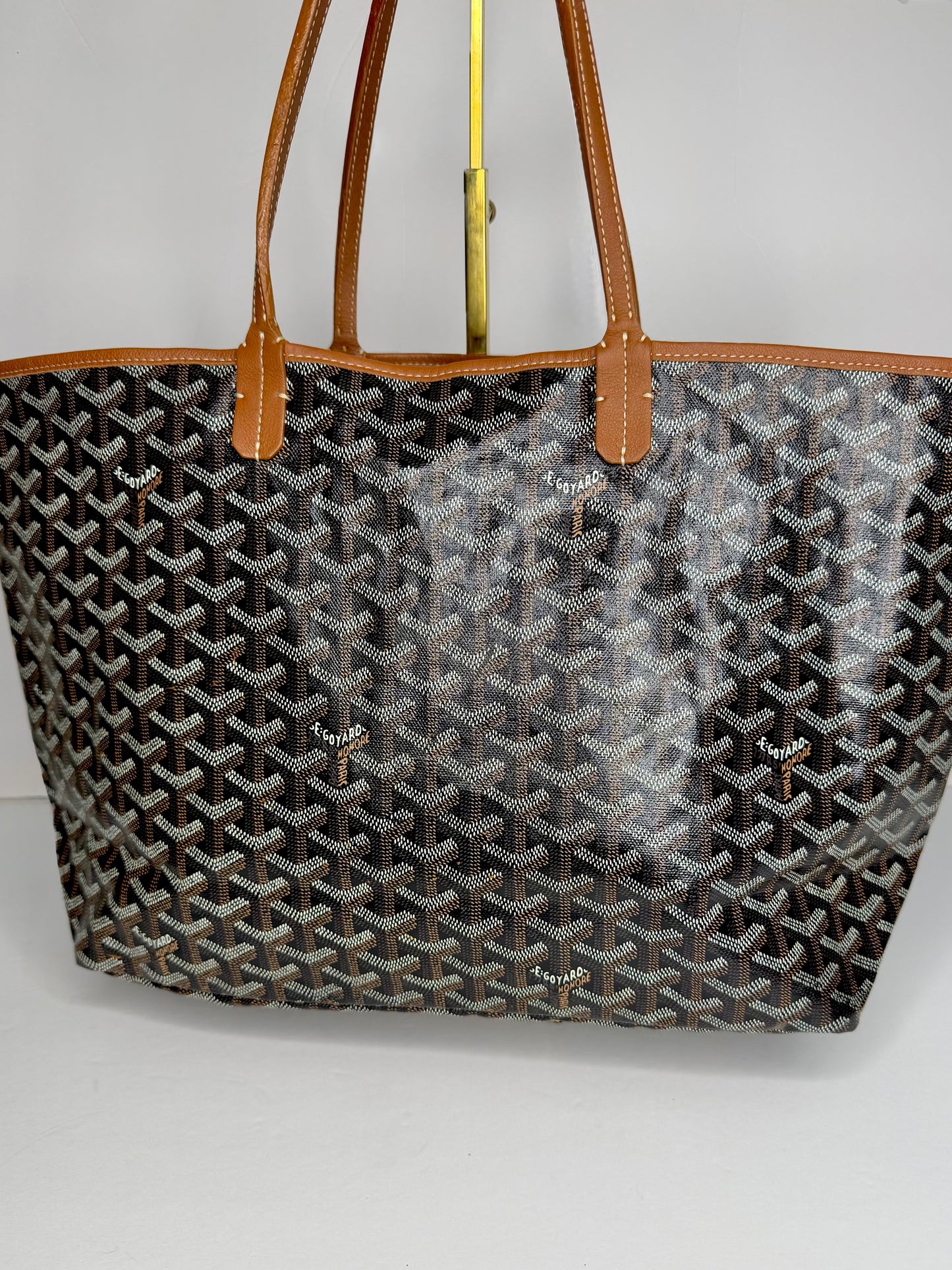 Pre-owned Goyard St. Louis tote PM black goyardine canvas