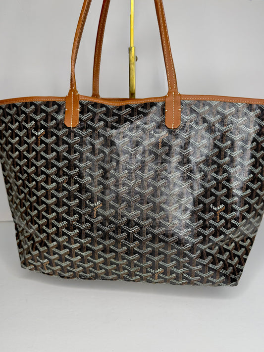 Pre-owned Goyard St. Louis tote PM black goyardine canvas