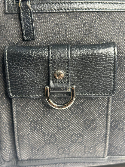 Pre-owned Gucci GG black canvas Abby tote
