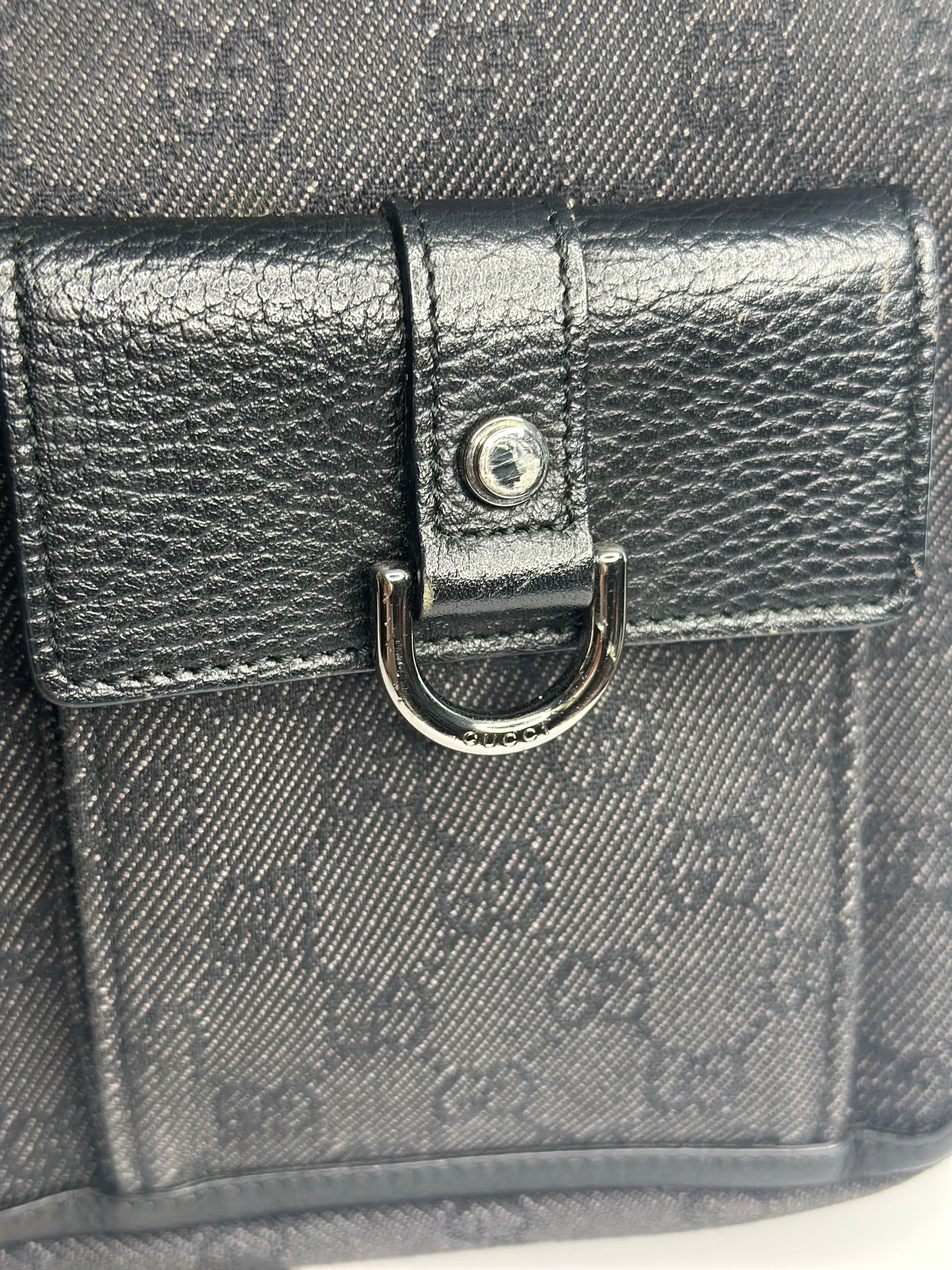 Pre-owned Gucci GG black canvas Abby tote
