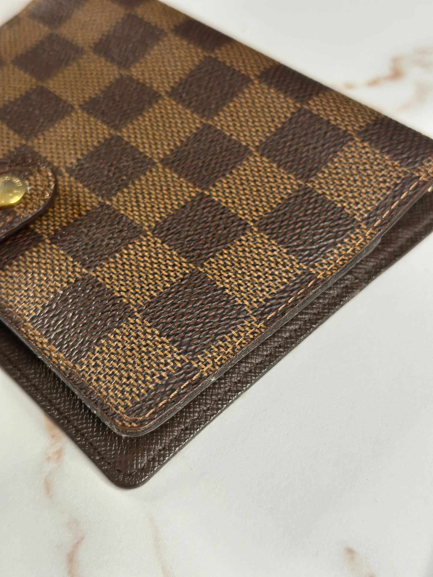 Pre-owned Louis Vuitton Damier Ebene canvas agenda PM