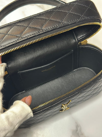Pre-owned Saint Laurent Gaby Vanity in black lambskin leather crossbody