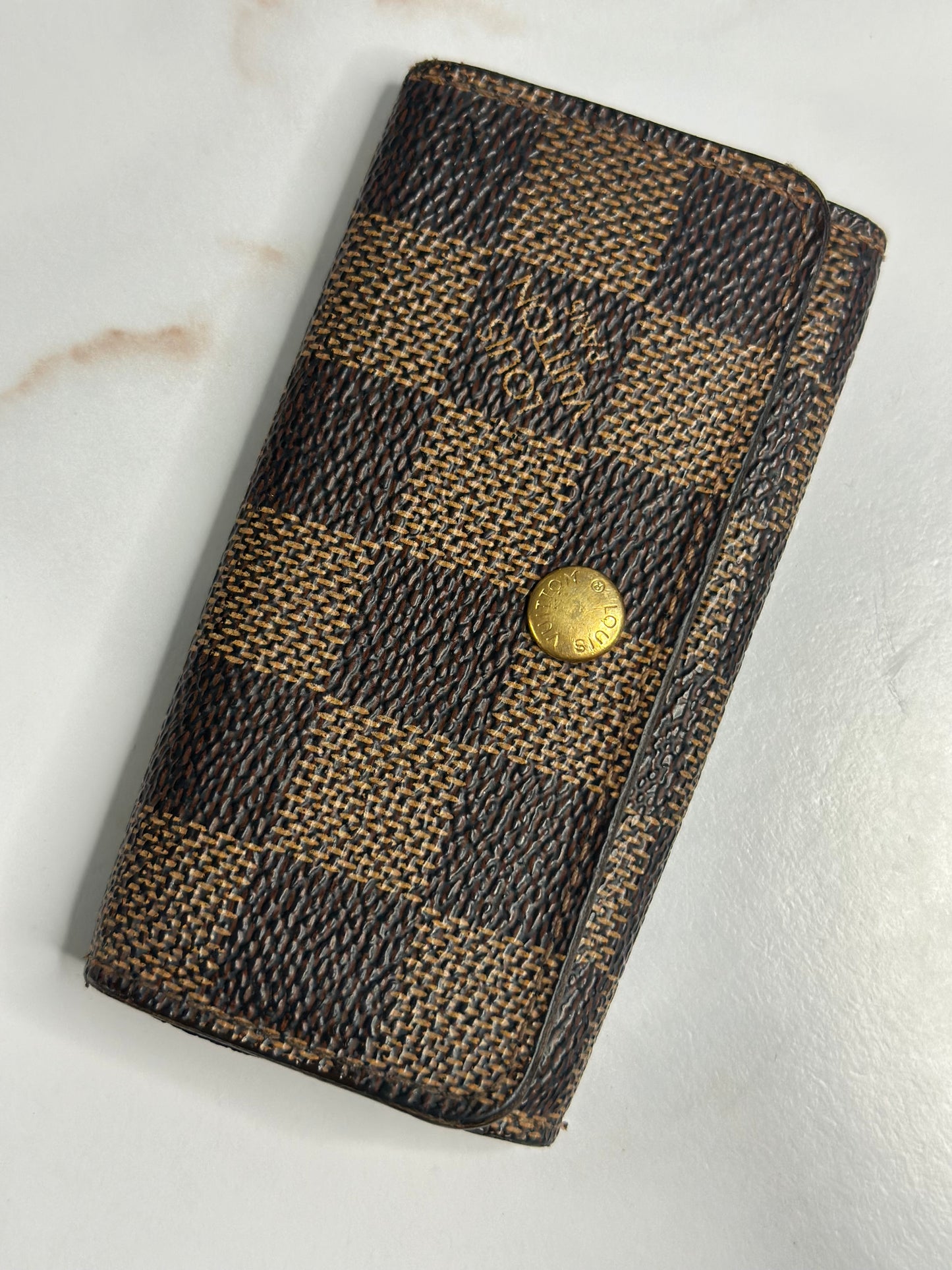 Pre-owned Louis Vuitton Damier ebene multi cles four key holder