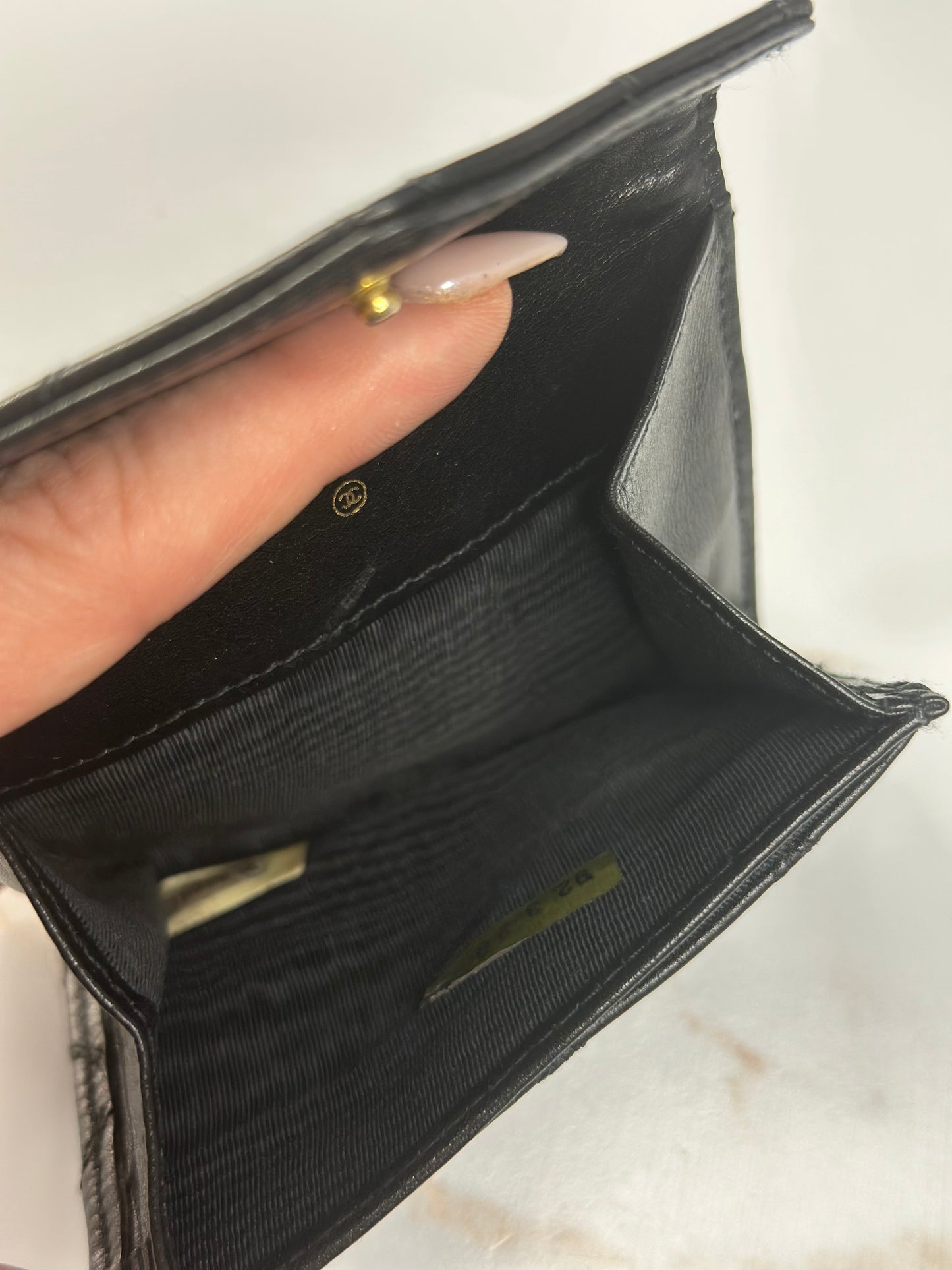 Pre-owned Chanel quilted calf skin leather Vintage card holder