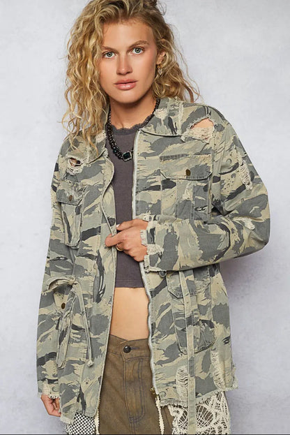 Desert Dreamer Distressed Camo Jacket
