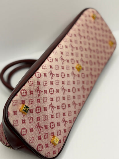 Pre-owned Louis Vuitton Mini Lin Cherry Canvas Alma long top handle tote