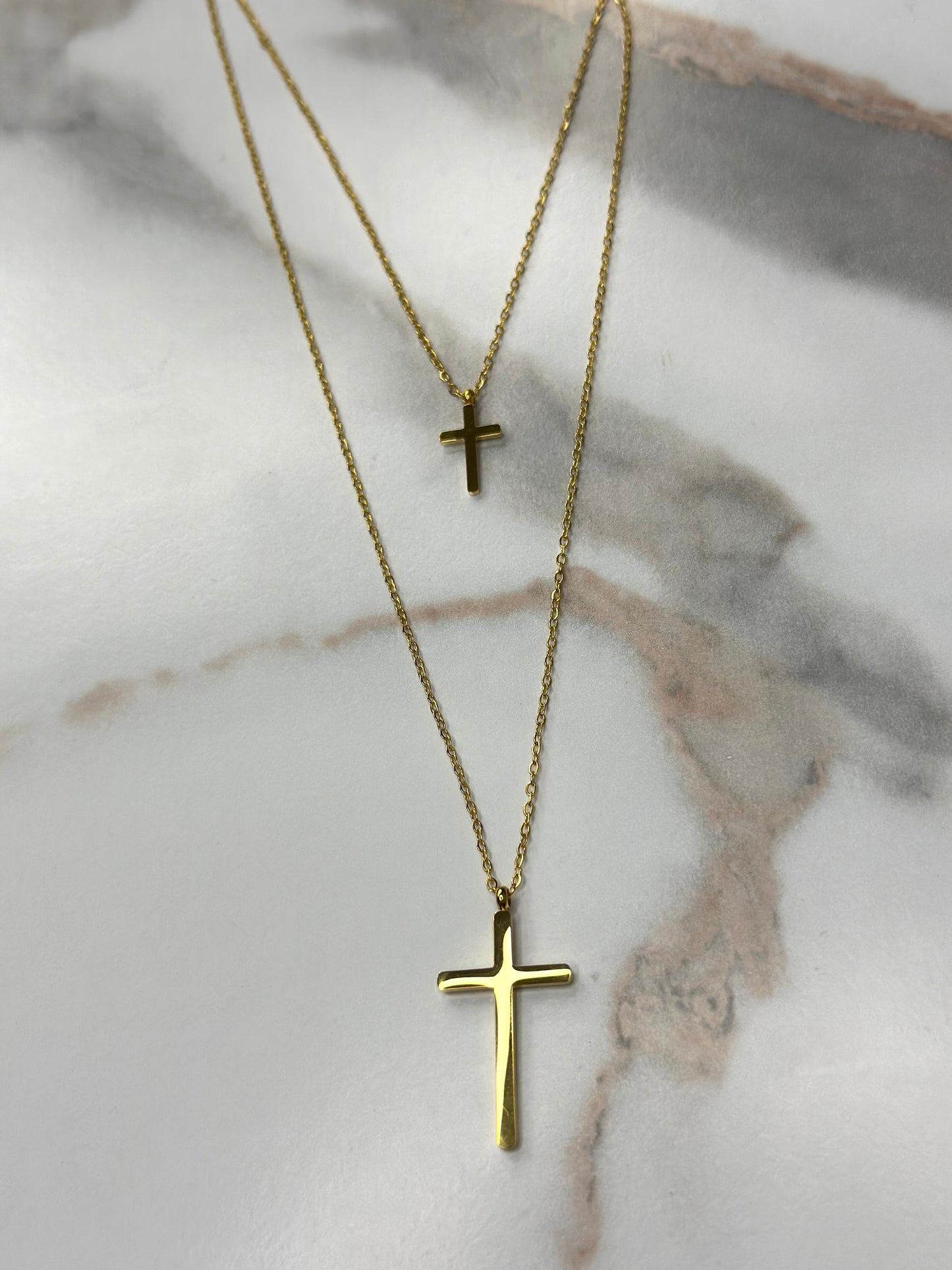 Double Layer Cross Necklace