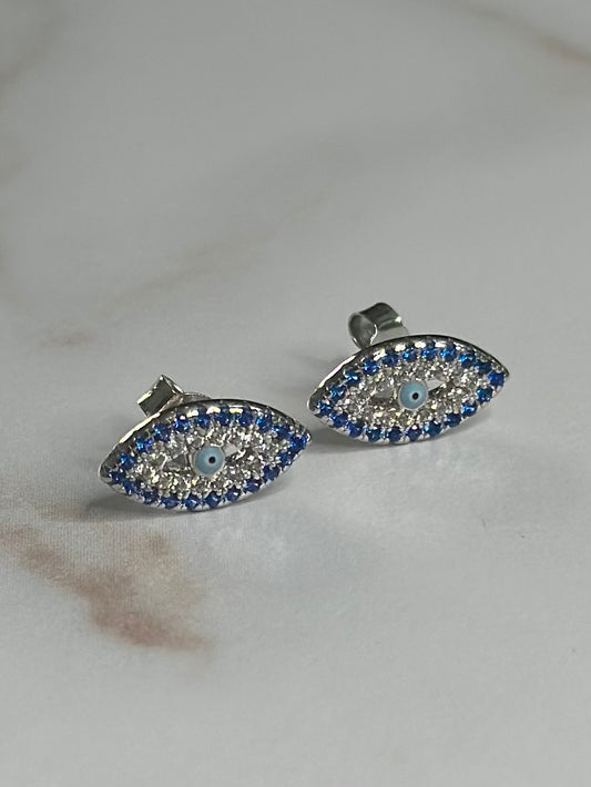All seeing eye blue stud earrings