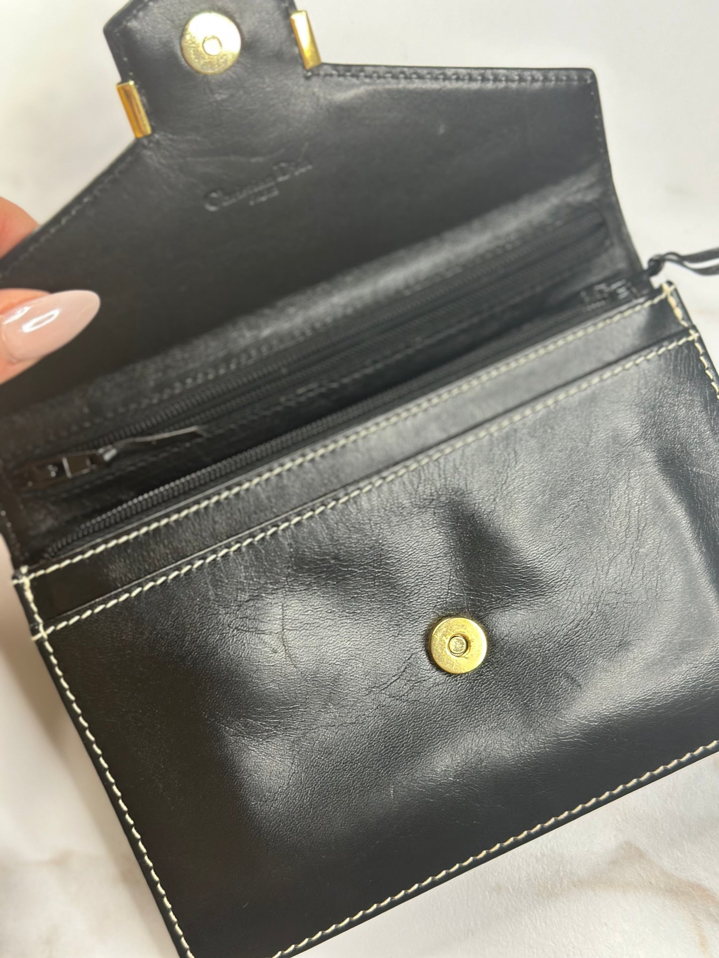 Pre-owned Christian Dior vintage calfskin leather top handle mini bag