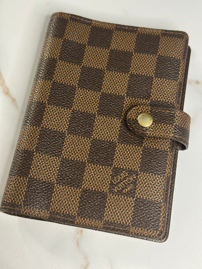 Pre-owned Louis Vuitton Damier Ebene canvas agenda PM