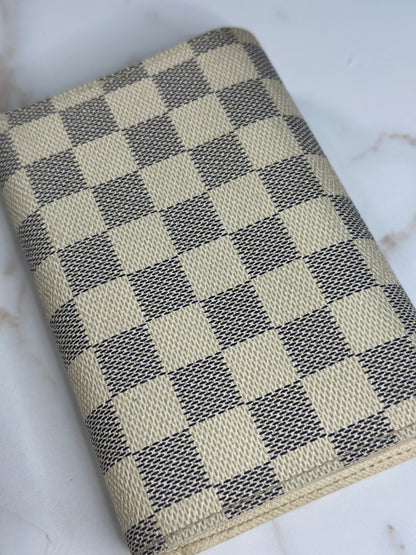 Pre-owned Louis Vuitton Damier azur Alexandra wallet