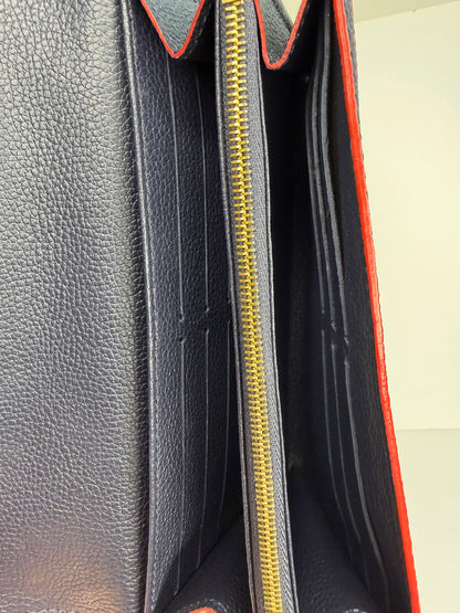 Pre-owned Louis Vuitton Sarah wallet in Marine Rouge Monogram Empreinte leather