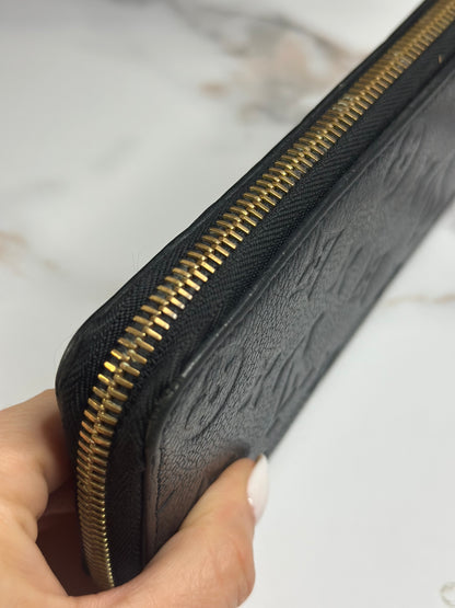 Pre-owned Louis Vuitton monogram black Empriente leather clemence wallet