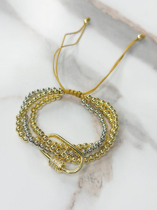 Paperclip Two Tone Metal Bracelet