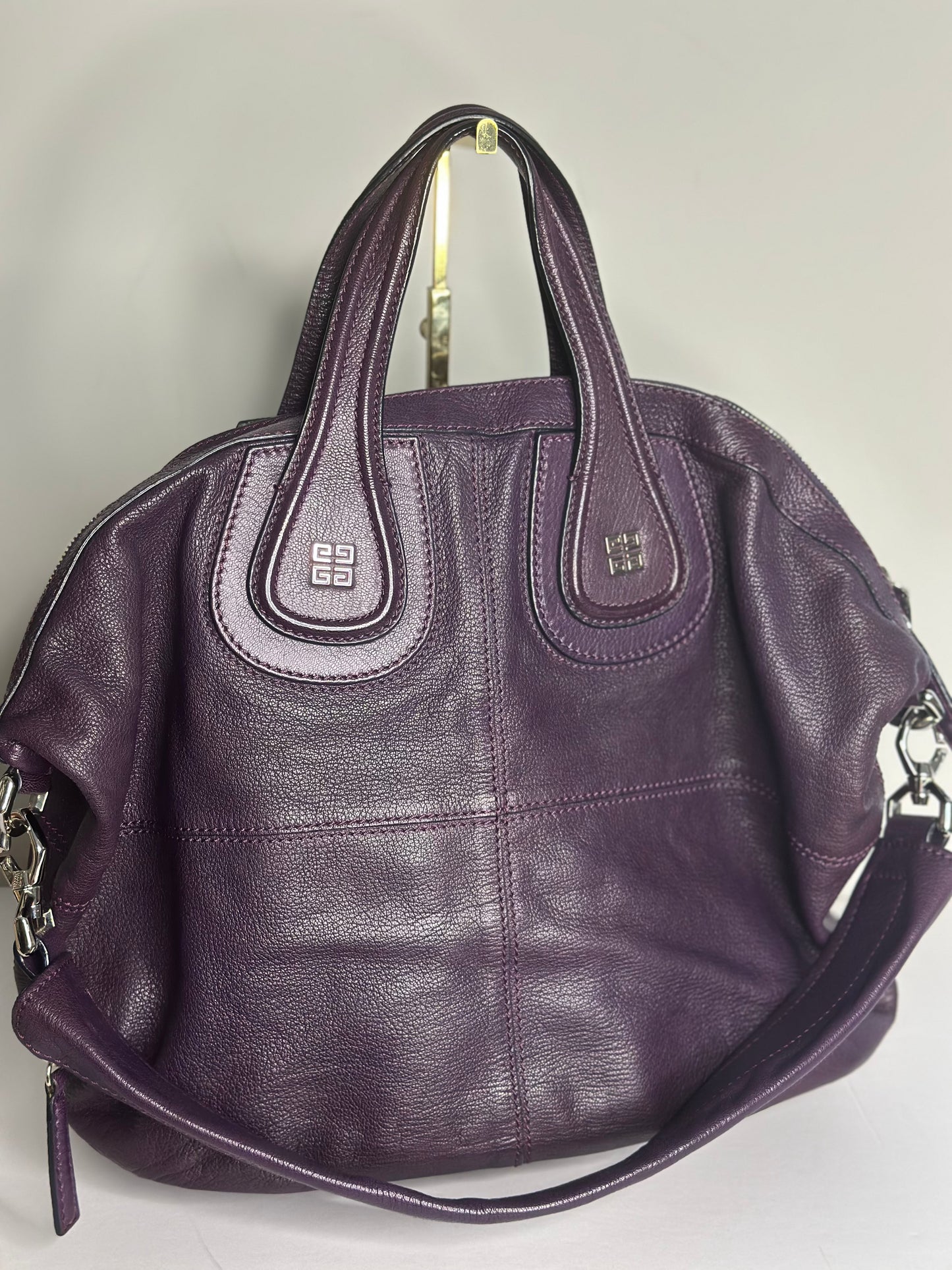 Pre-owned Givenchy Leather Nightingale Satchel in Purple