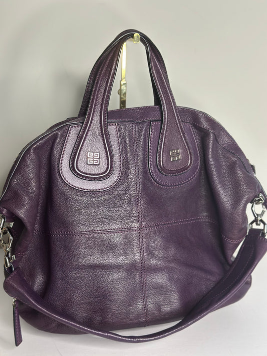 Pre-owned Givenchy Leather Nightingale Satchel in Purple