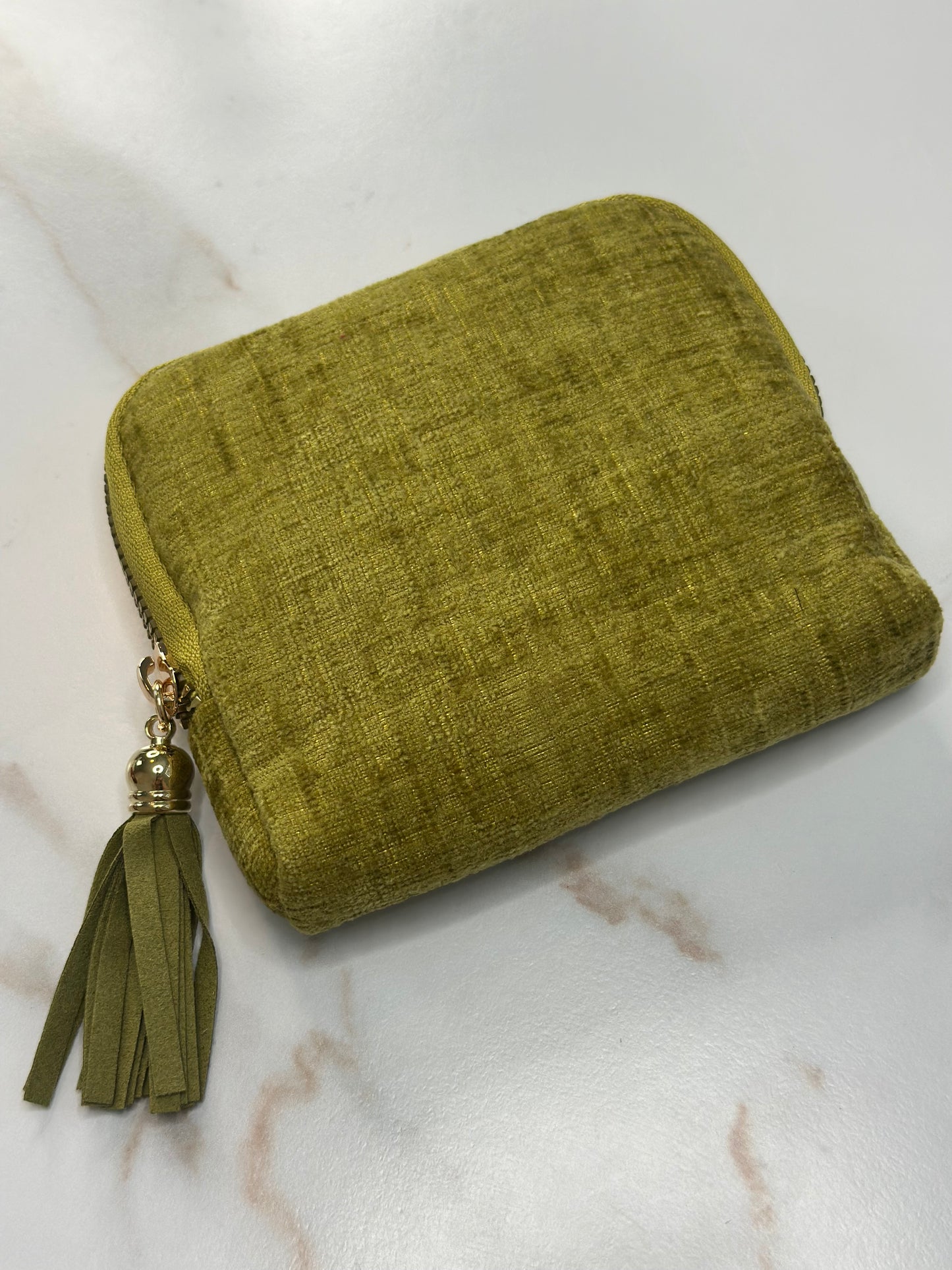 Green jewelry pouch