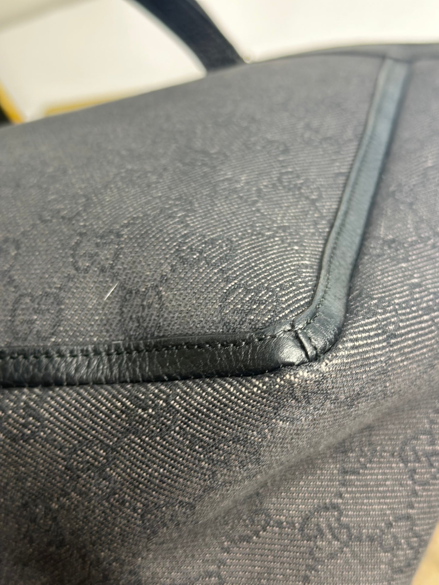 Pre-owned Gucci GG black canvas Abby tote