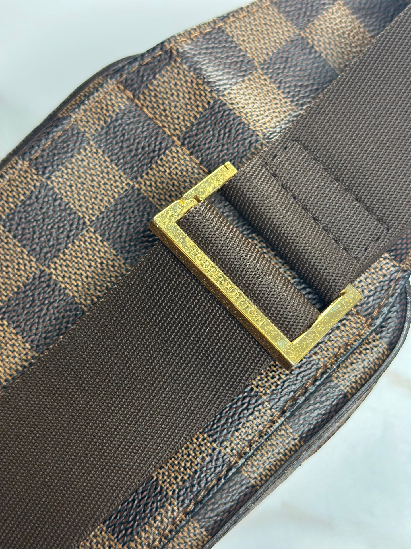Pre-owned Louis Vuitton Damier Ebene Canvas Geronimo belt bag