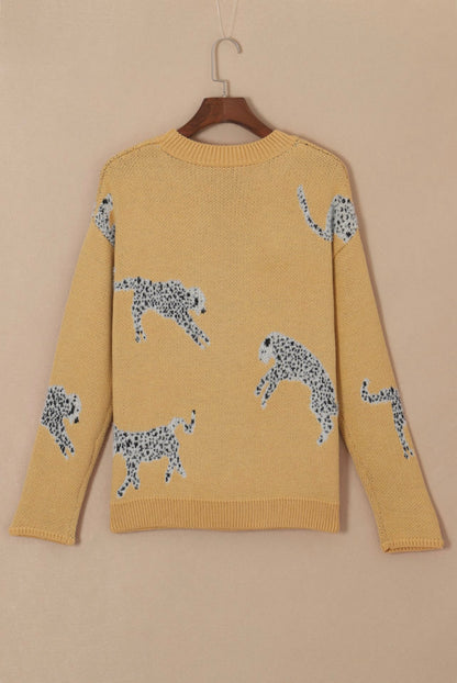 Fuzzy Cheetah Sweater