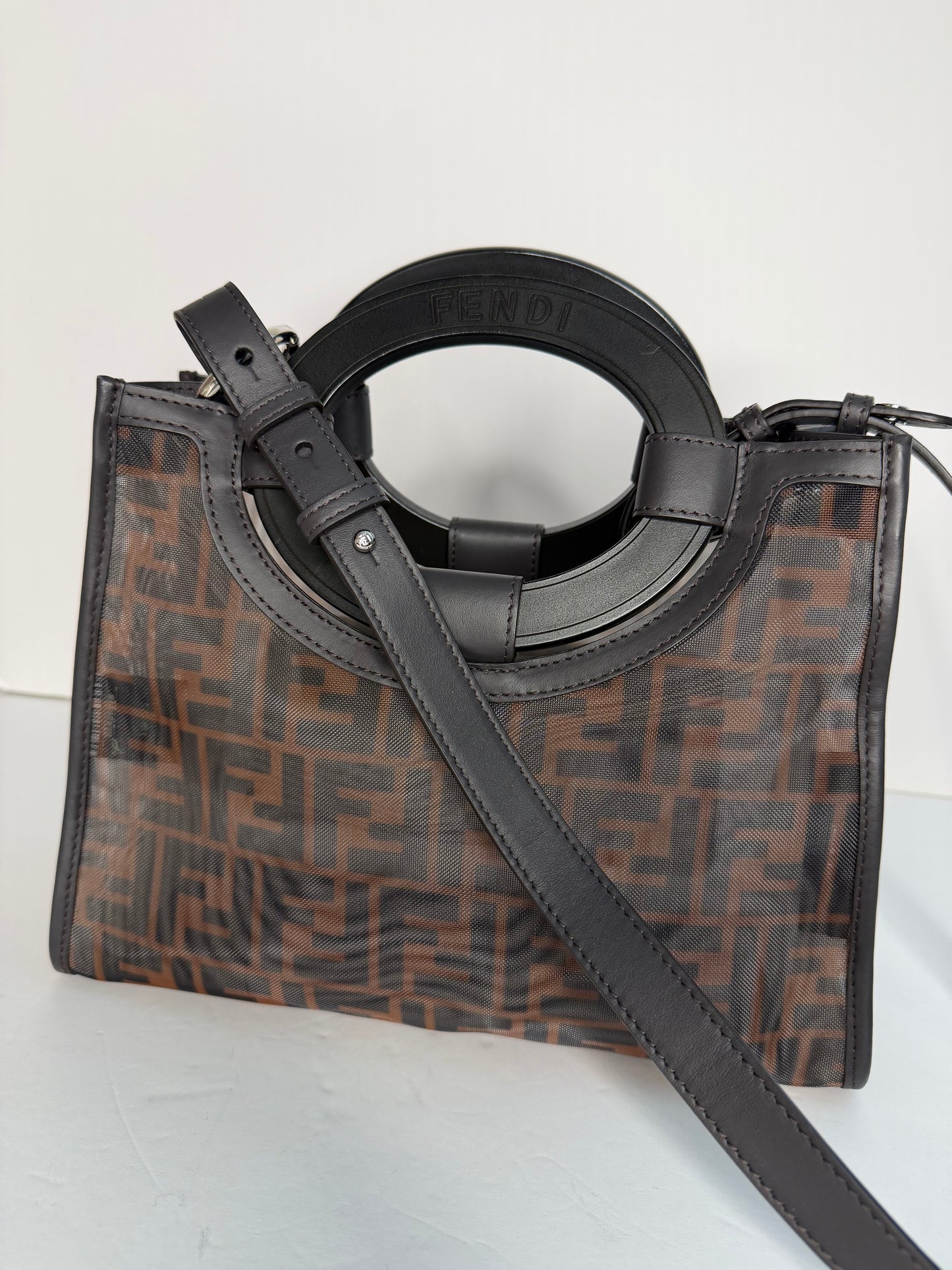 Pre-owned Fendi Runaway Shopper Tote Zucca Mesh Shoulder bag