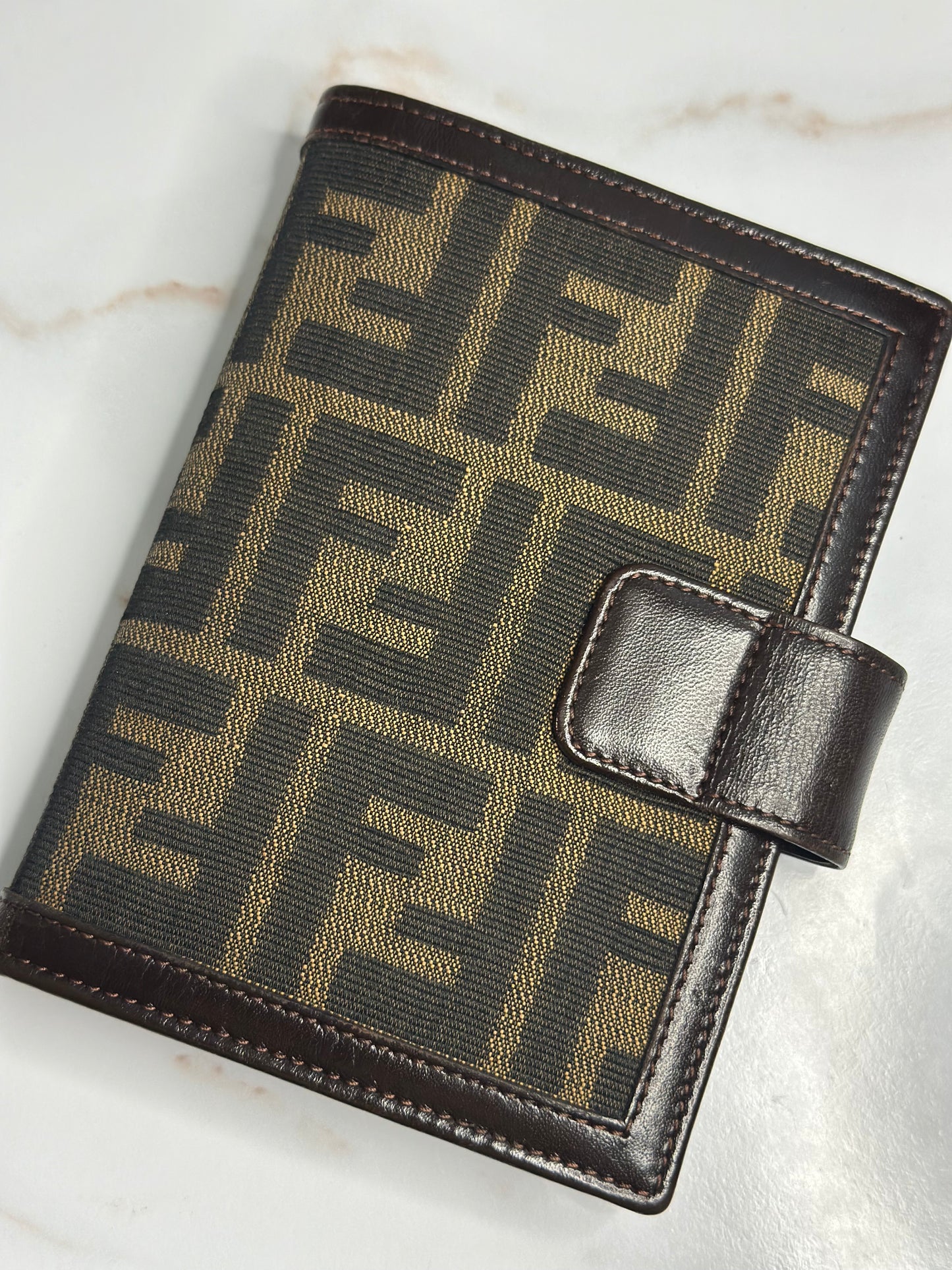 Pre-owned Fendi Zucca Monogram planner notebook cover