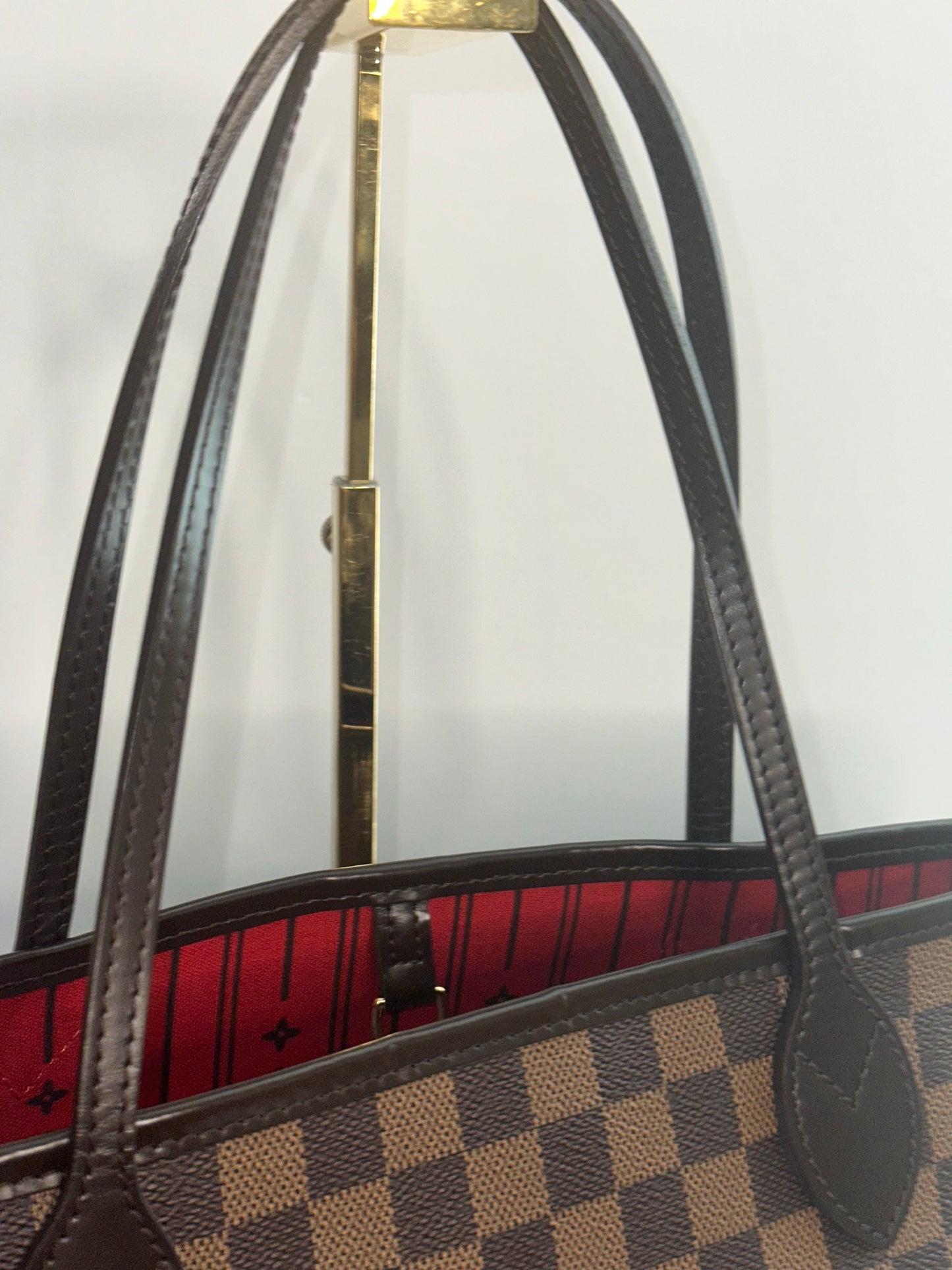 Pre-owned Louis Vuitton Damier Ebene neverfull MM tote