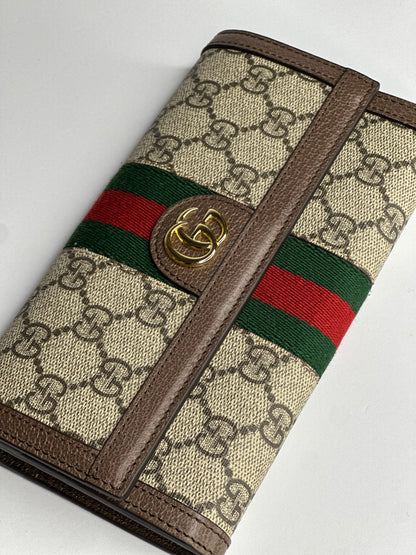 Pre-owned Gucci GG canvas Ophidia Continental wallet