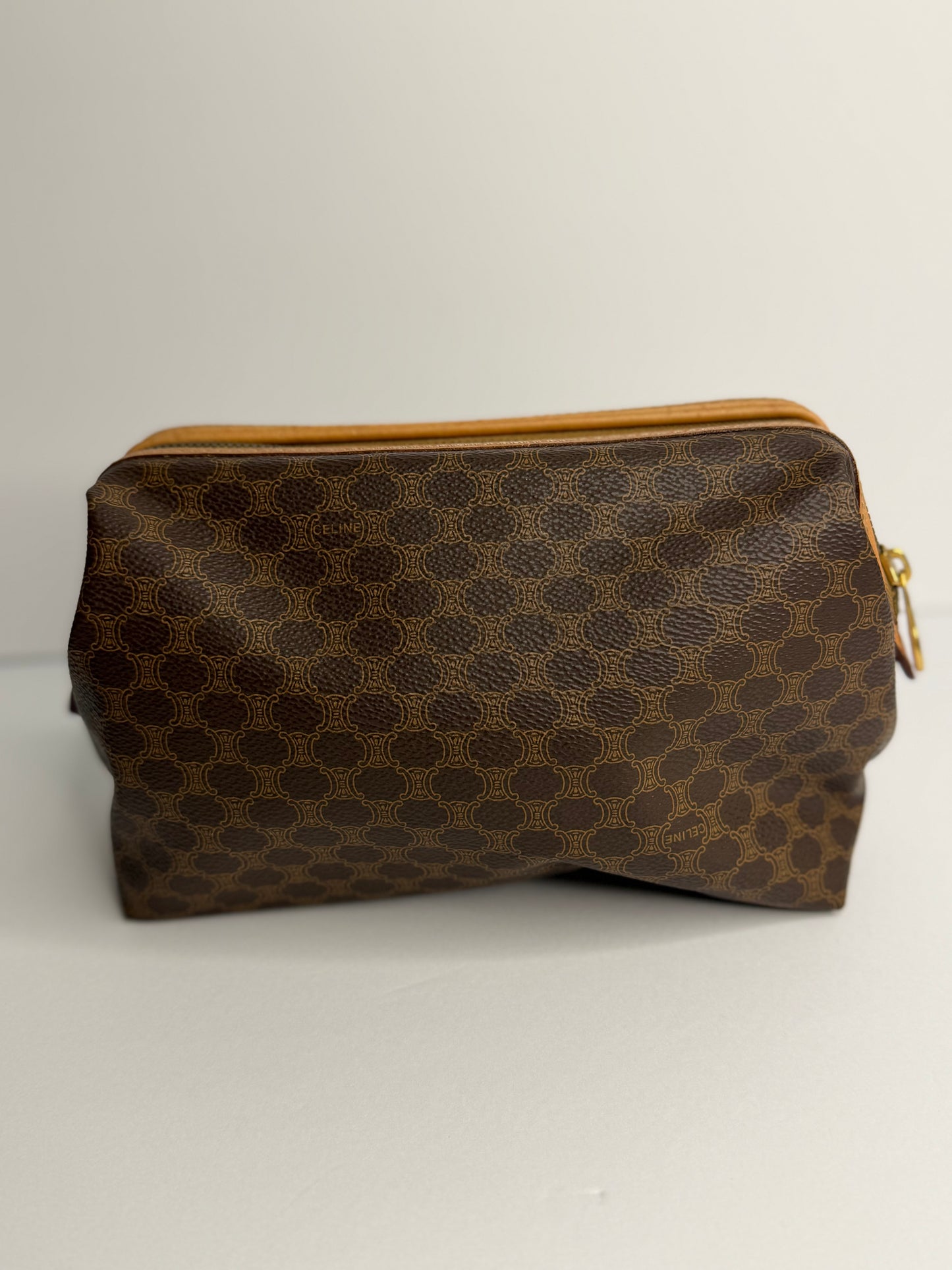 Pre-owned Celine vintage macadam canvas cosmetic pouch