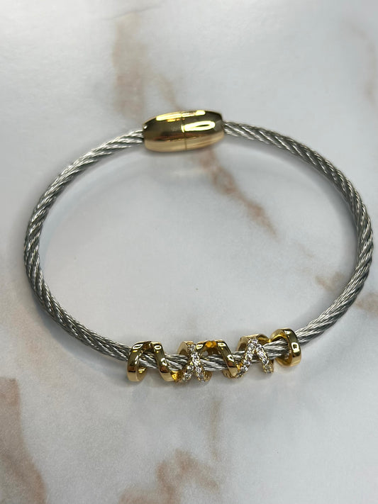 Allie two tone metal bracelet