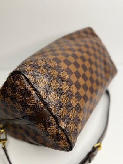 Pre-owned Louis Vuitton Damier Ebene Speedy 30 bandolier crossbody