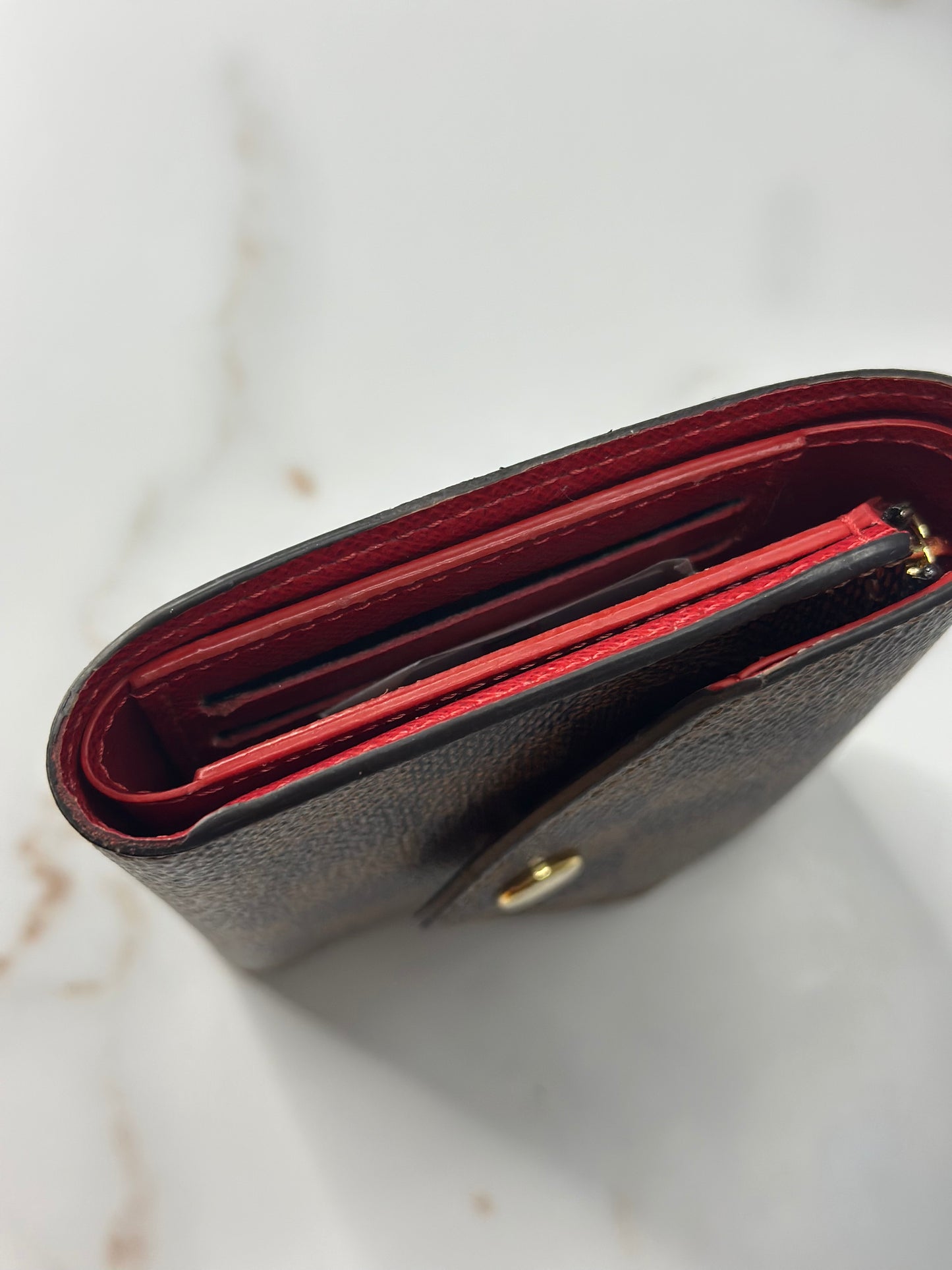Pre-owned Louis Vuitton Damier Ebene canvas victorine wallet
