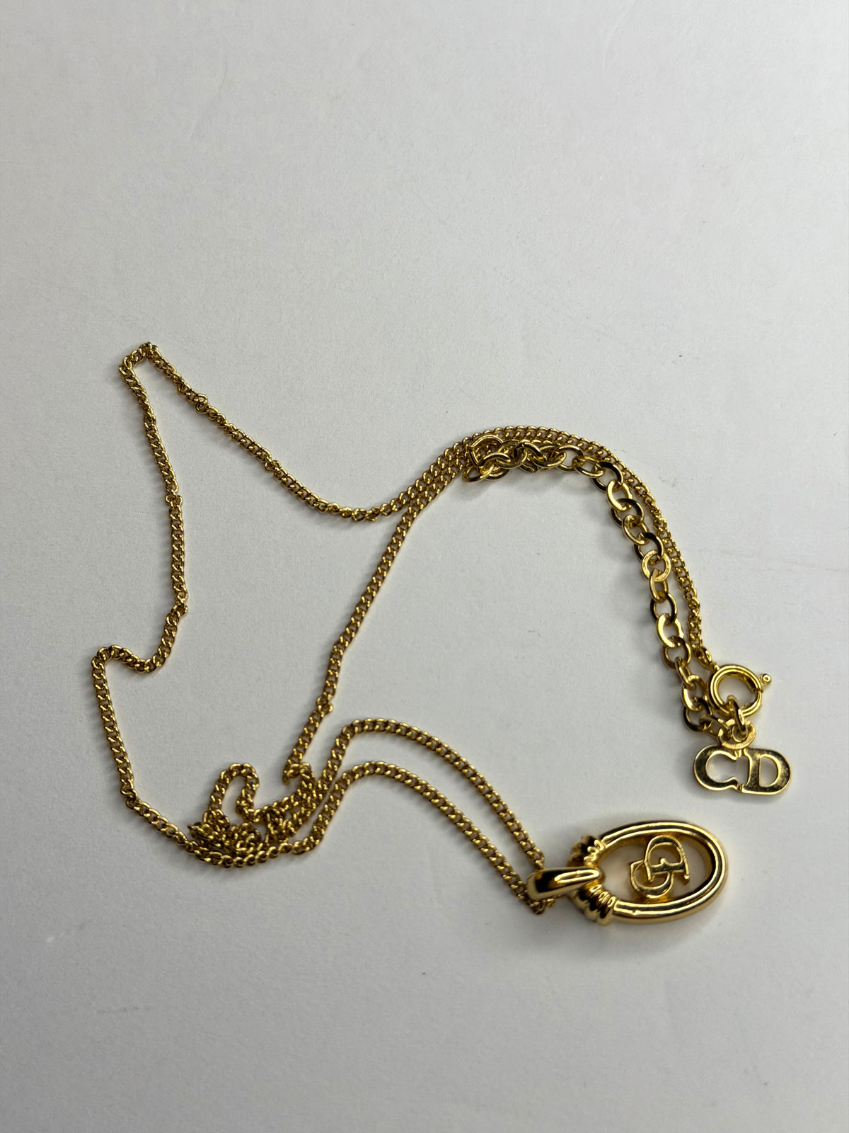 Pre-owned Christian Dior Vintage CD pendant necklace