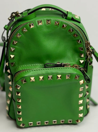 Pre-owned Valentino Green, mini rock stud backpack