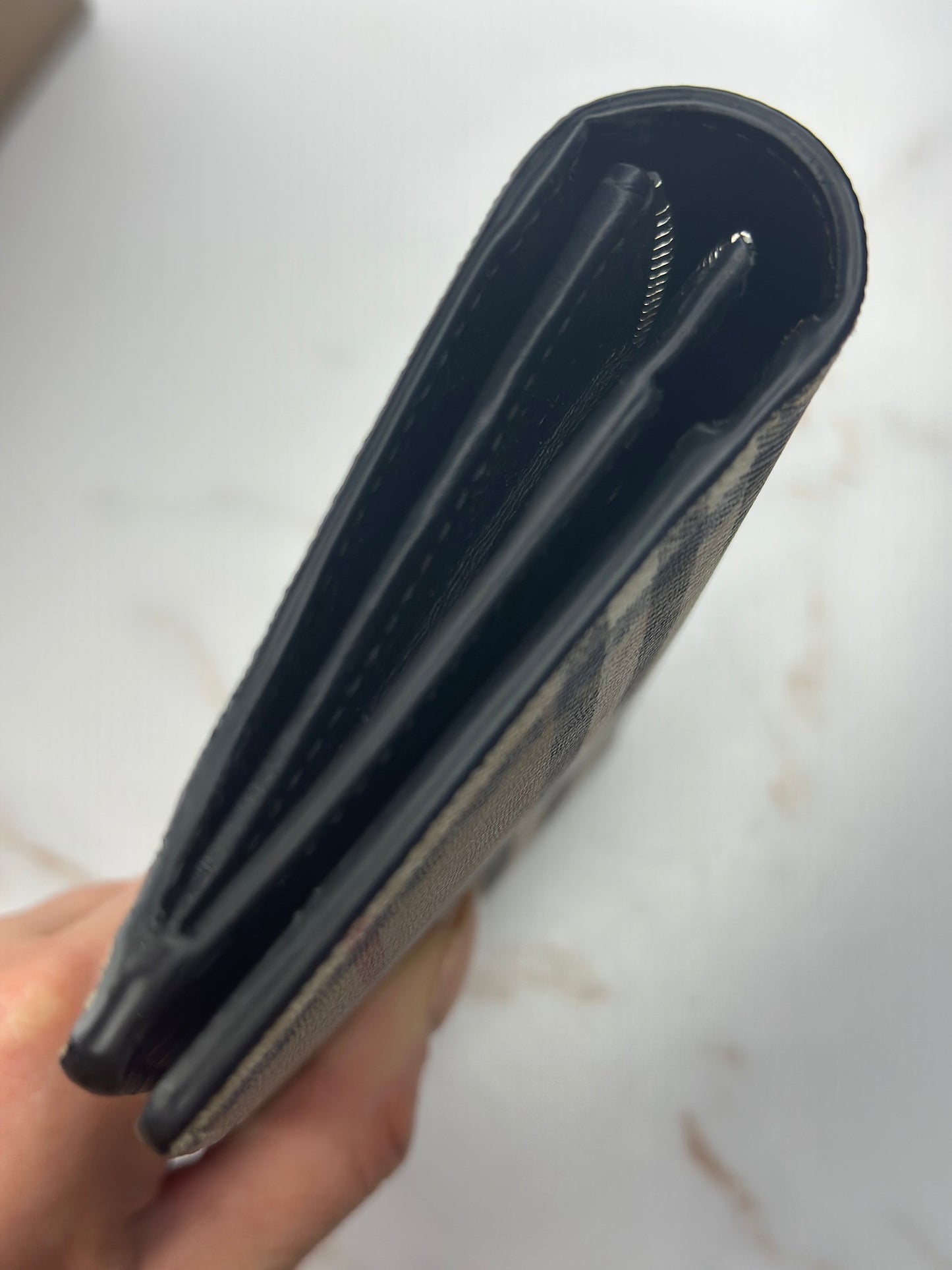 Pre-owned Burberry coated canvas Continental wallet