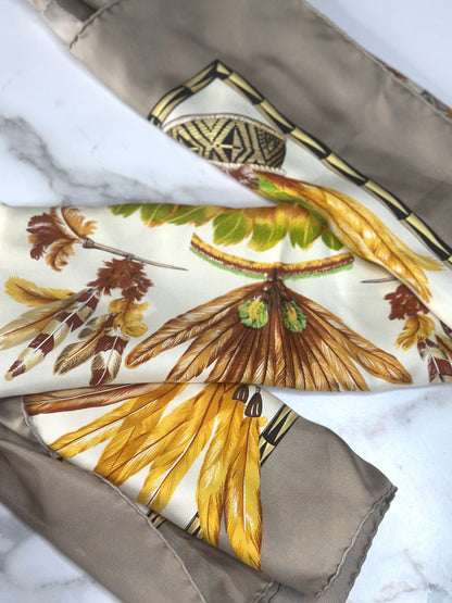 Pre-owned Hermès Carre silk scarf "Brazil" designed by Laurence Bourthoumieux