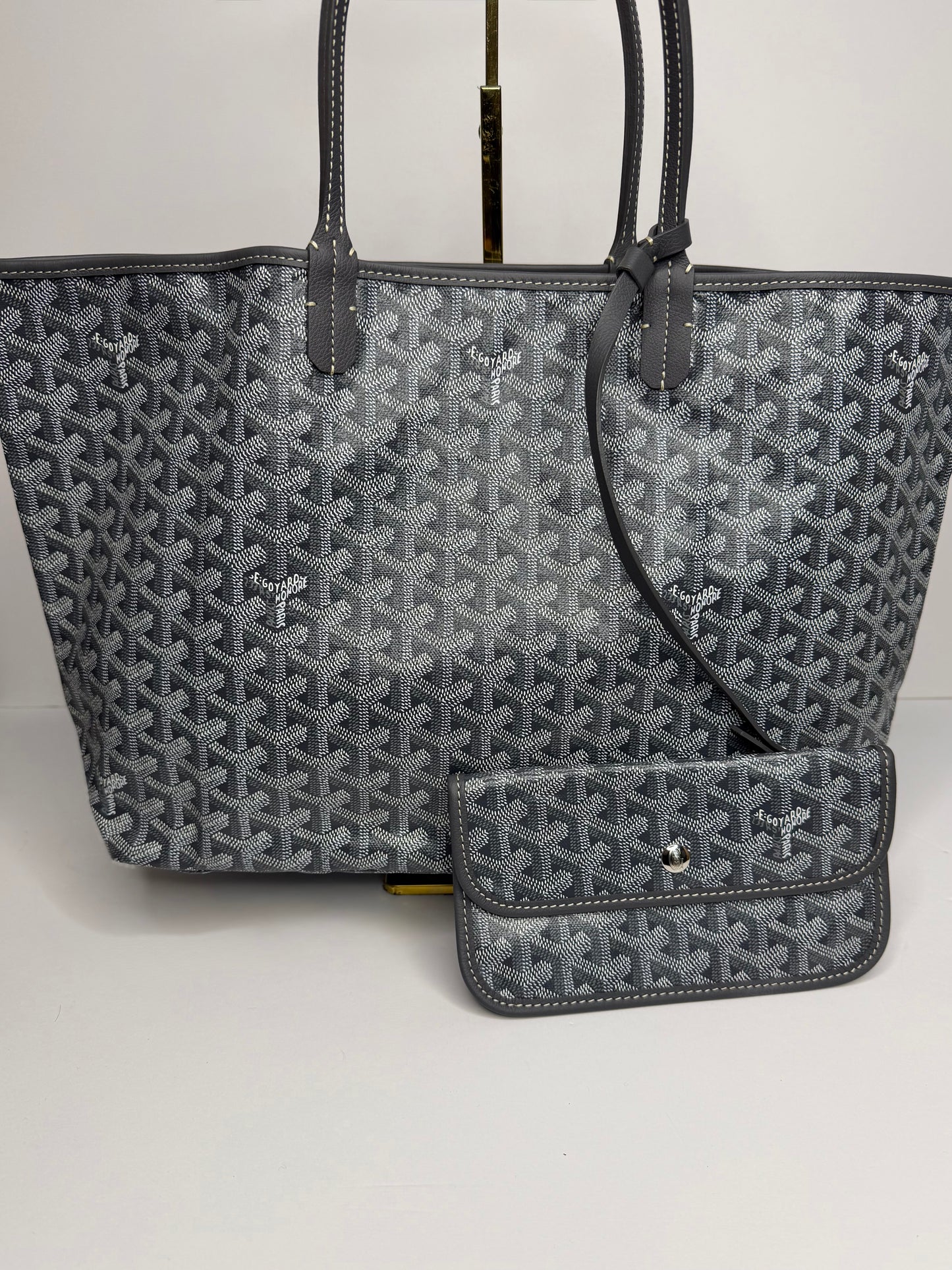 Pre-owned Goyard Grey Goyardine Canvas St. Louis PM Tote