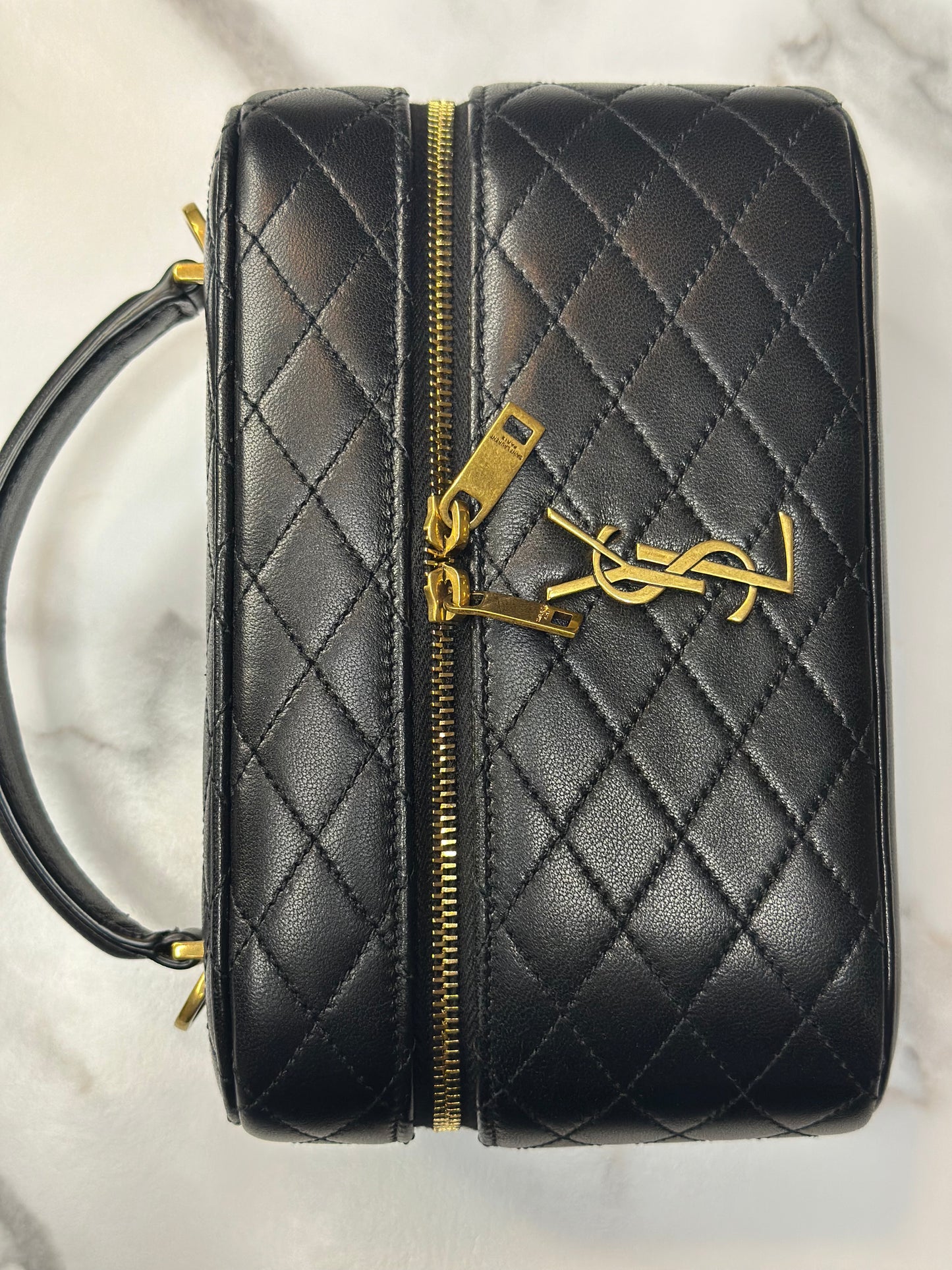 Pre-owned Saint Laurent Gaby Vanity in black lambskin leather crossbody