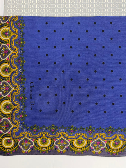 Pre-owned Christian Dior cotton Paisley and polkadot handkerchief set